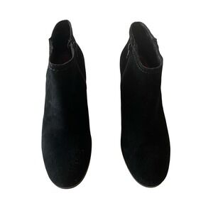 Lucky Brand Zaccy Black Suede Wedge Ankle Boots Women Size 9.5 M